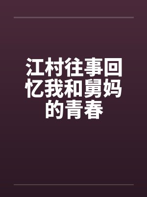 江村往事回忆我与舅妈封面